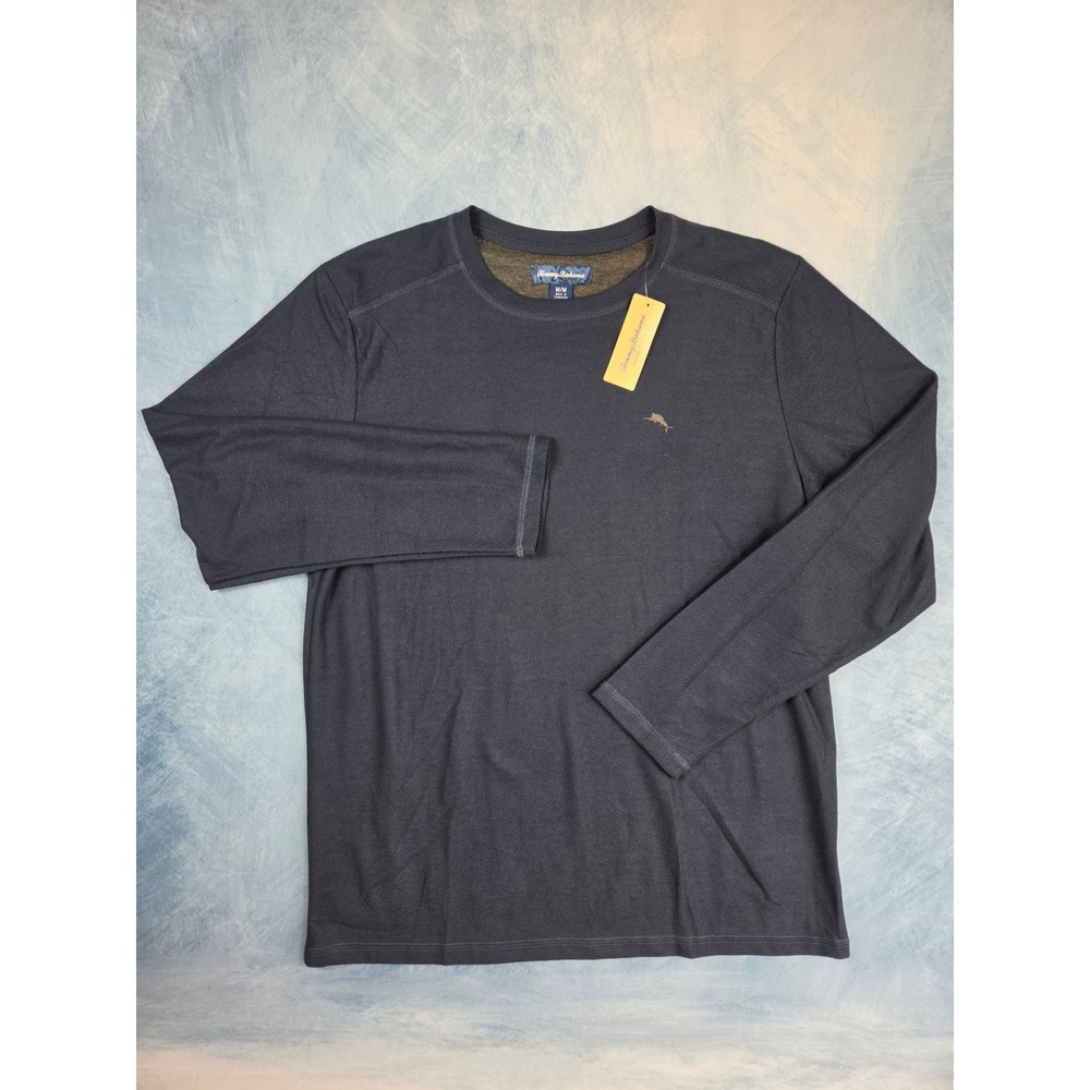 NWT Tommy Bahama Men Pullover Size M Navy Waffle Knit Crewneck ZTB97769